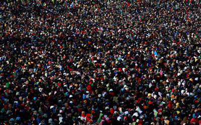 The crowd at the National Mall during Barack Obama's inauguration