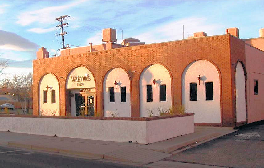 The front of the old Italian restaurant, Valentes