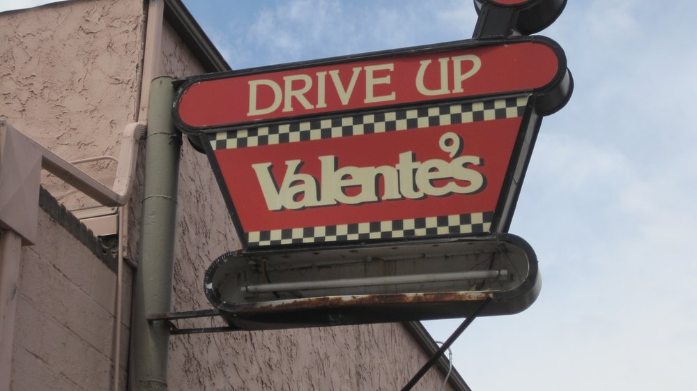 The old drive-up window, at what used to be Valente's Italian Restaurant.